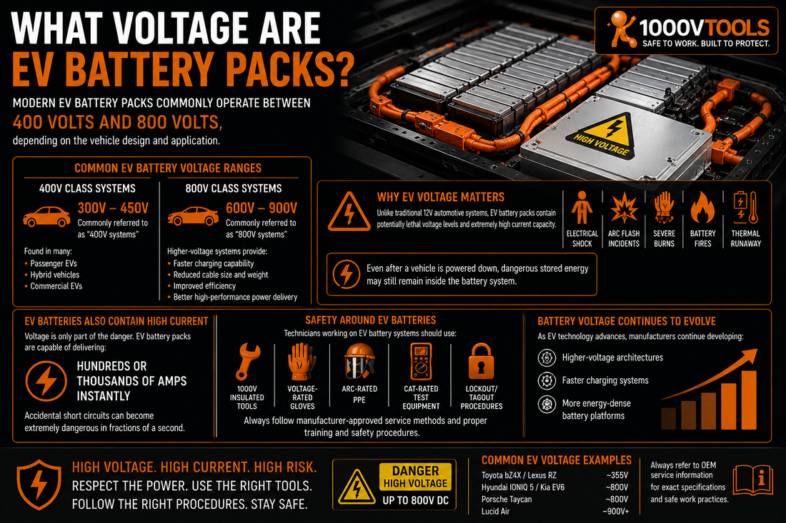 High-voltage EV battery pack with orange power cables illustrating common 400V and 800V electric vehicle battery systems used in modern EVs