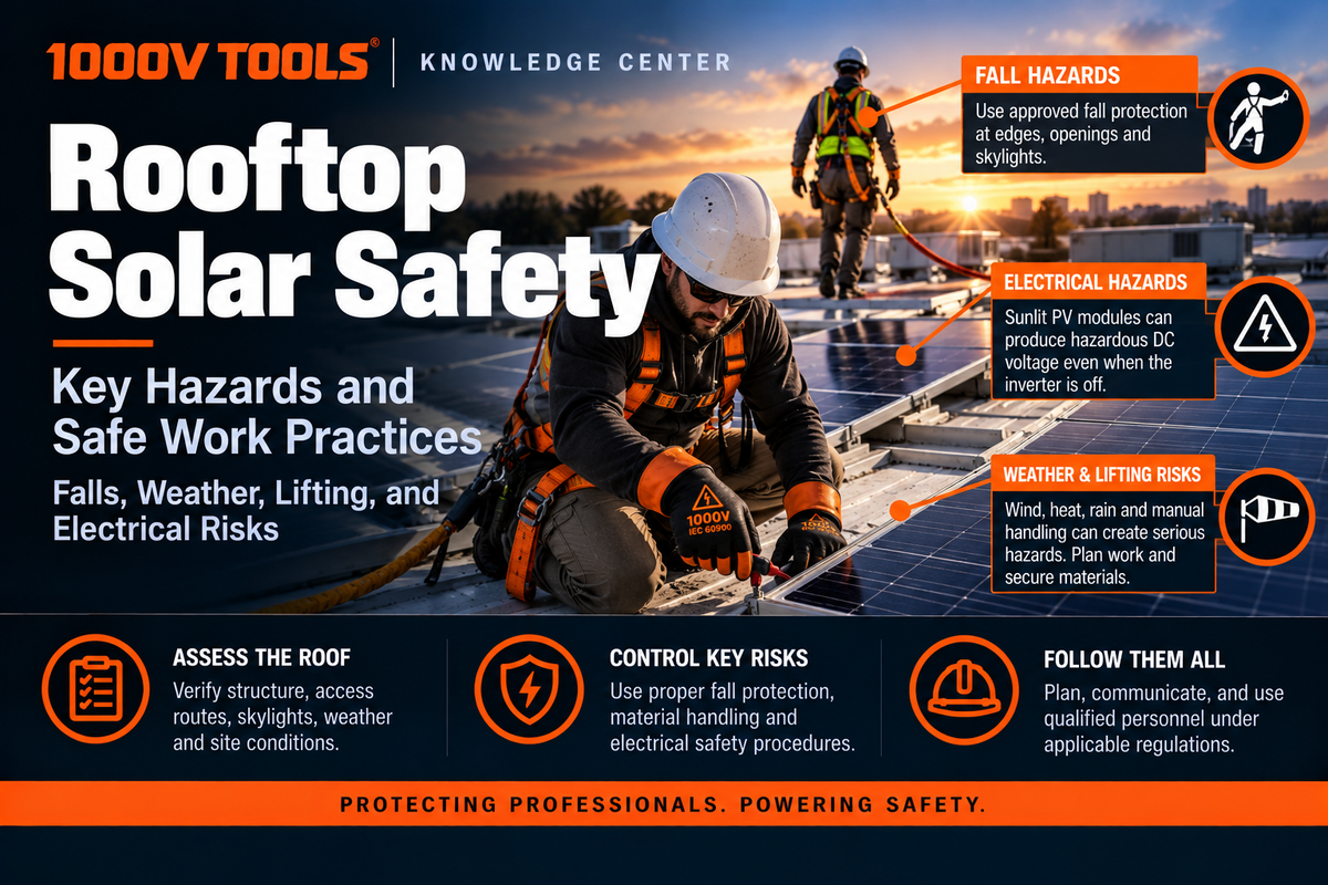 Rooftop Solar Safety: Falls & Electrical Hazards | 1000V Tools ...