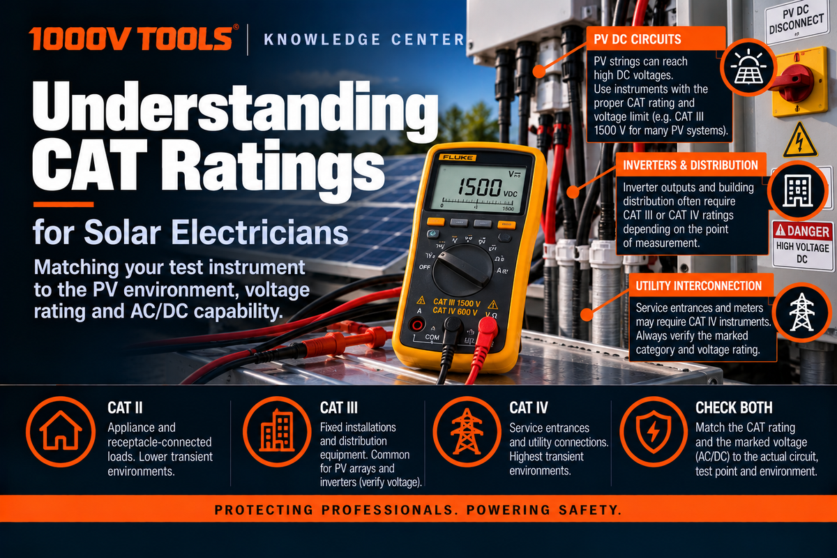 CAT Ratings Explained for Solar Testing | 1000V Tools – 1000VTOOLS, LLC