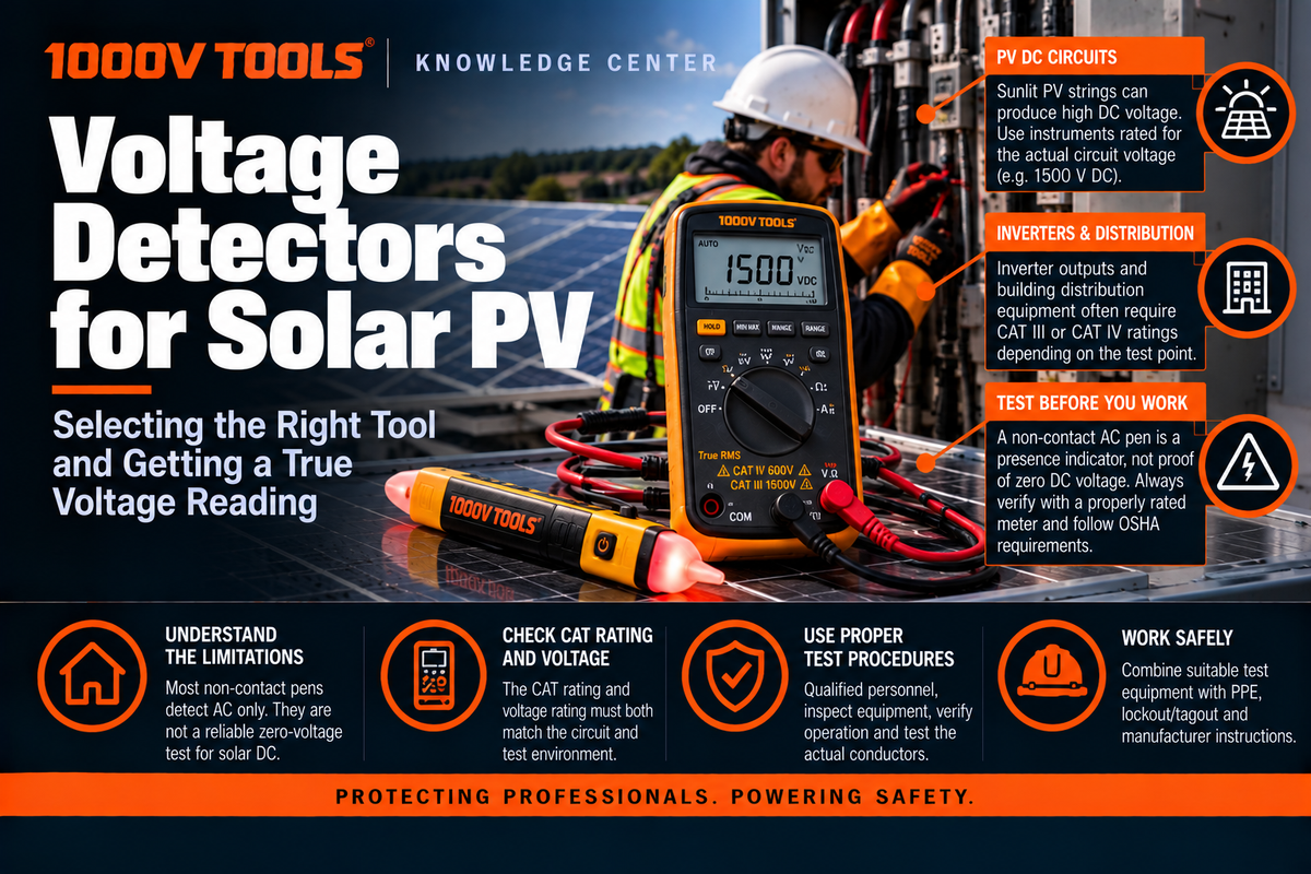 Volt Photo Can Voltage Detectors for Solar Work | DC Testing Safety – 1000VTOOLS, LLC
