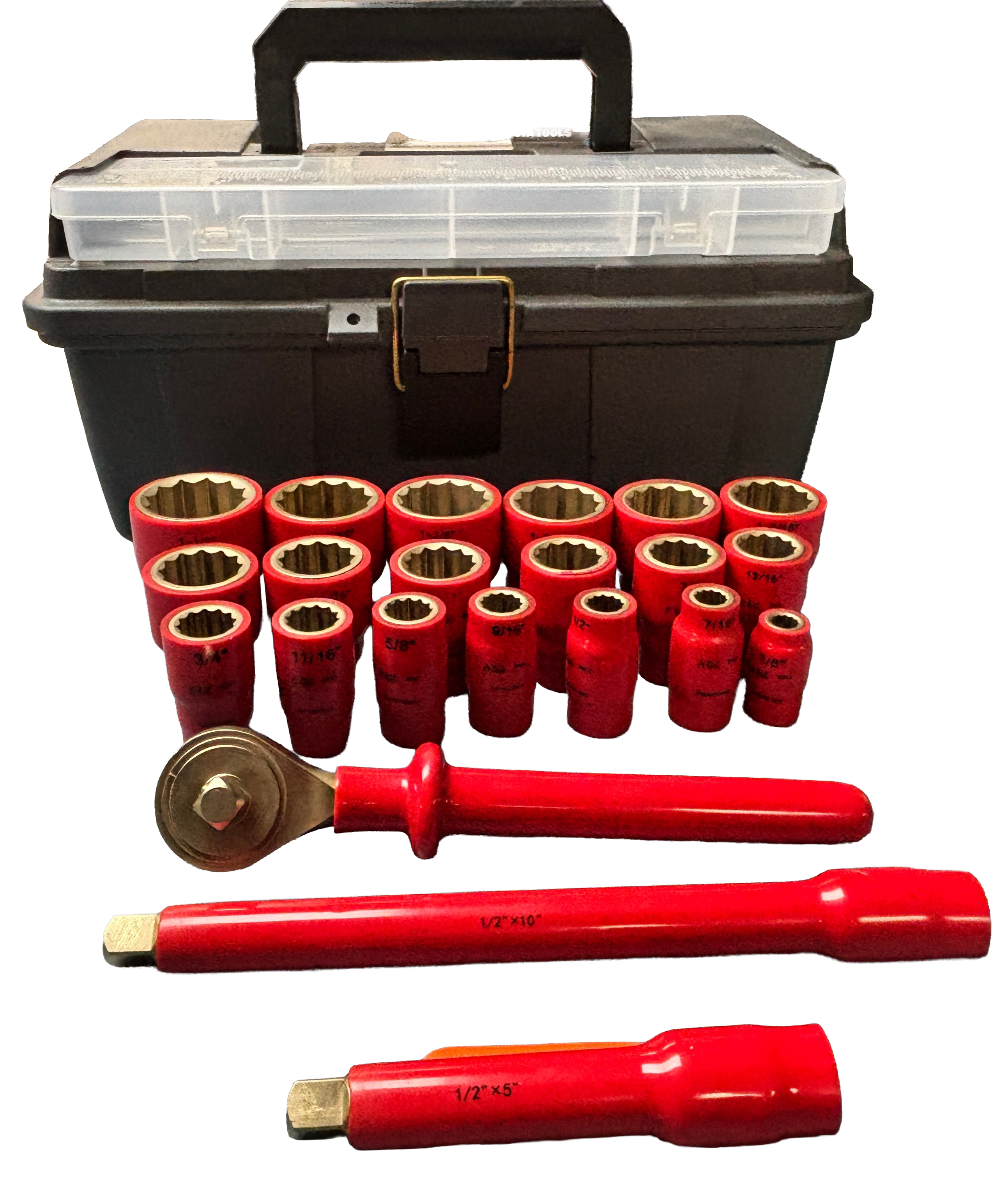 S204122NS - 22 Piece 1/2" Drive SAE Non-Sparking Non Magnetic Close Quarter Socket Set