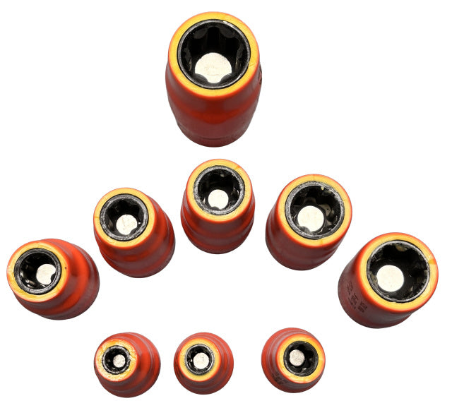 1000v Insulated 9 Piece External Torx Plus (EP) Sockets Set with Magnets