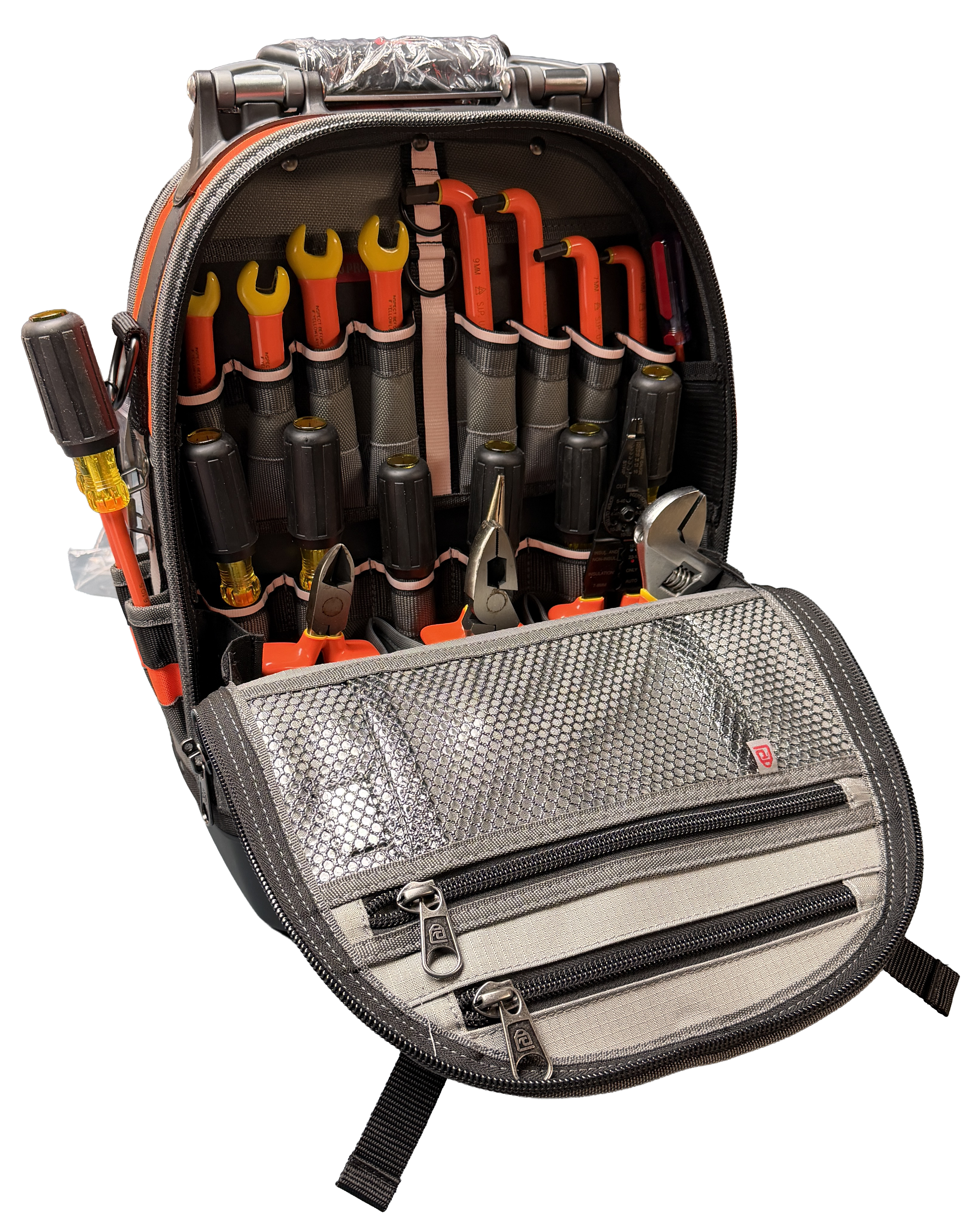 VETO TECH PAC Backpack Tool Bag, Hi-Viz Orange (13" x 10" x 19-1/2")