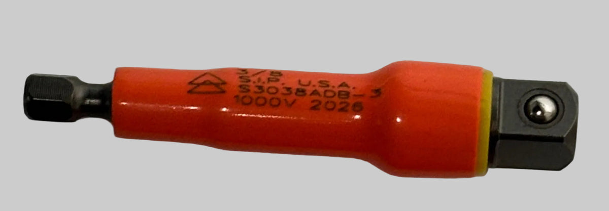 Two orange-handled hex wrenches with black bit ends, displayed horizontally on a plain light gray background.