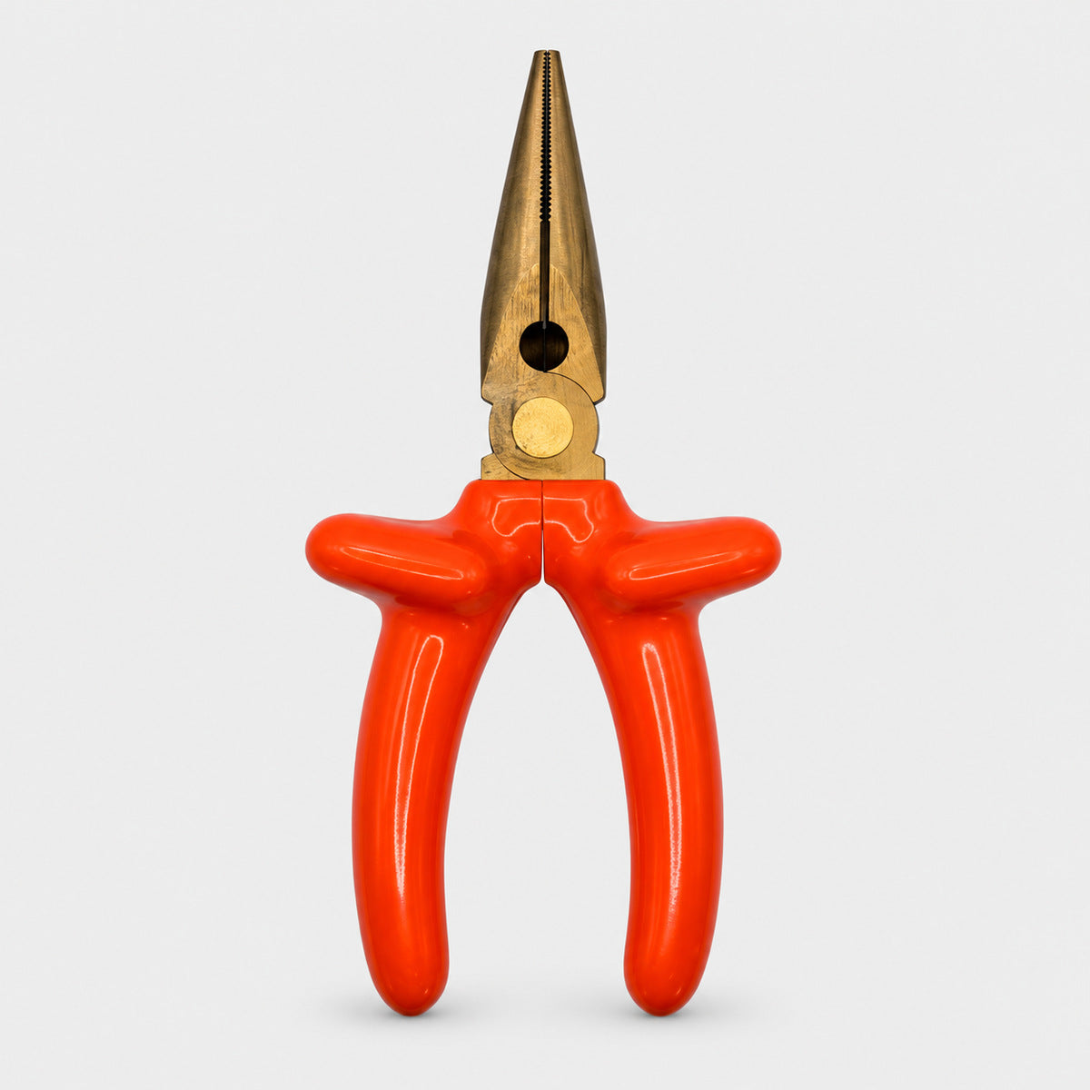 S21317-NS  1000v Insulated Non-Spark Non-Magnetic 7" Long Needle Nose Pliers with Side Cutter