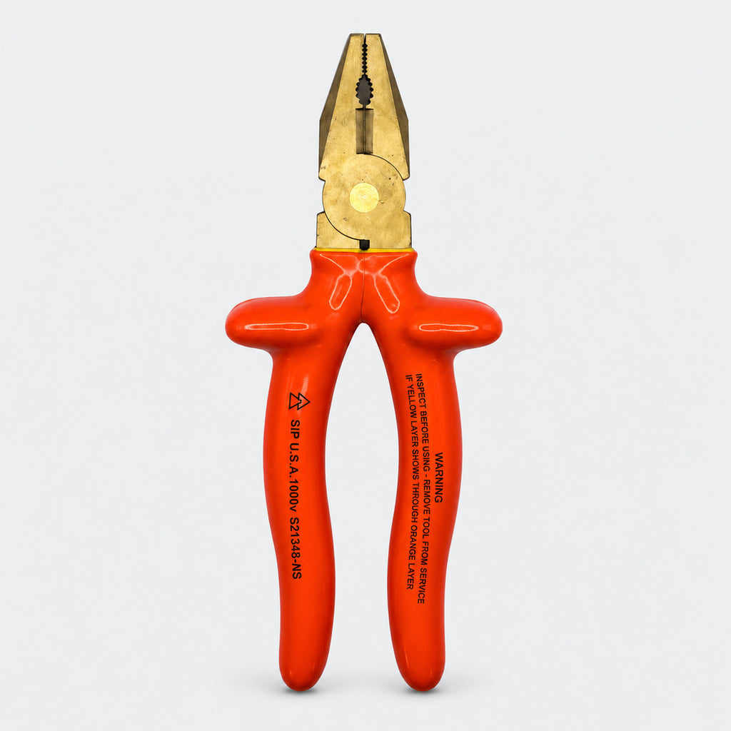 S21348-NS 1000 VOLT INSULATED NON-SPARK NON-MAGNETIC 8" LINESMAN PLIER