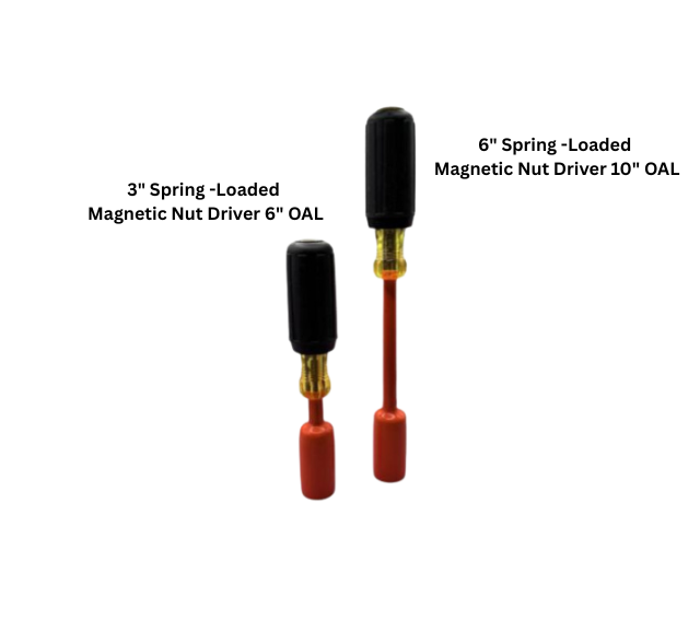 S209 1000v Insulated 3" or 6" Deep Spring Loaded Magnetic Nut Drivers