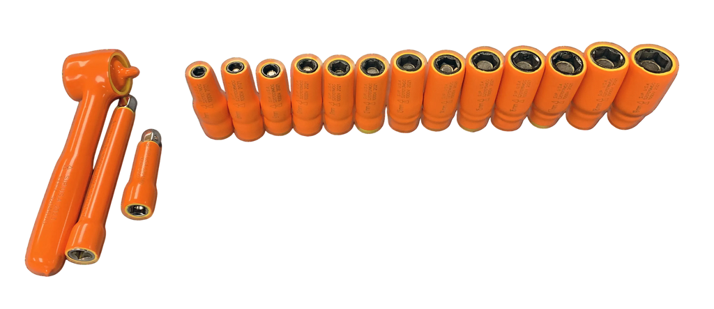 3/8" Drive 16 Piece Metric 1000v Insulated Deep Spring Loaded Socket Set