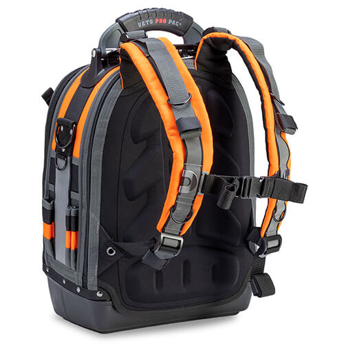 VETO TECH PAC Backpack Tool Bag, Hi-Viz Orange (13" x 10" x 19-1/2")